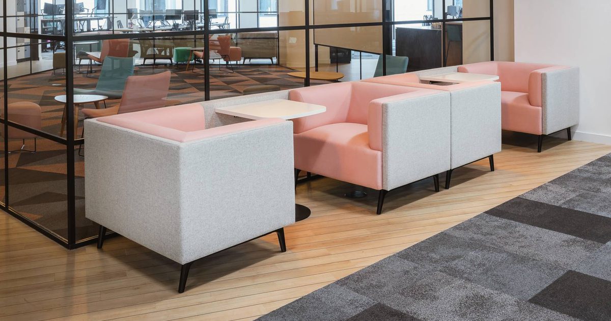 Connectivity Booths Connection Tryst Low Back Media Booth With Integrated… | Hunts Office